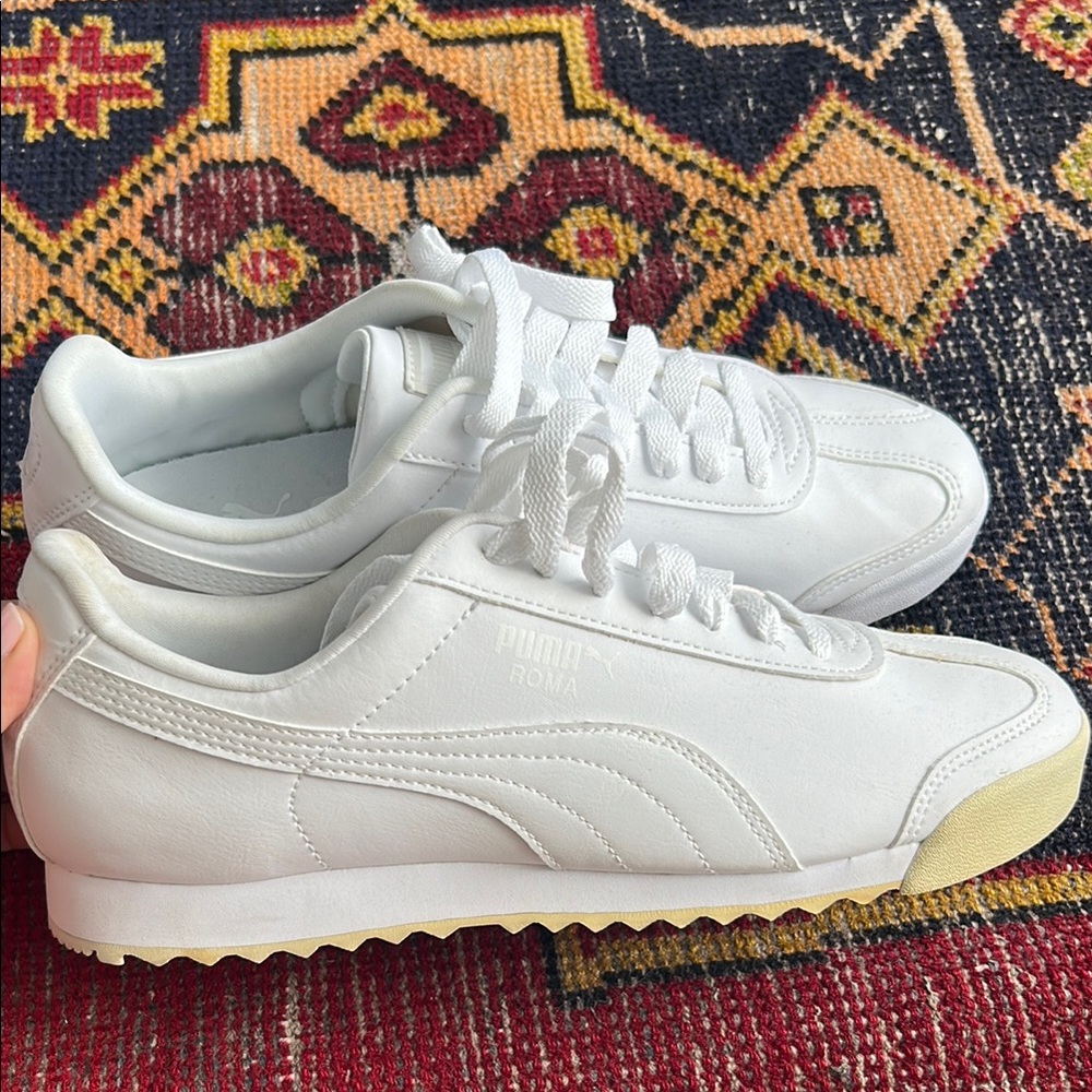 Puma Roma Classic Sneakers – All White, Size 7.5 (Women’s)